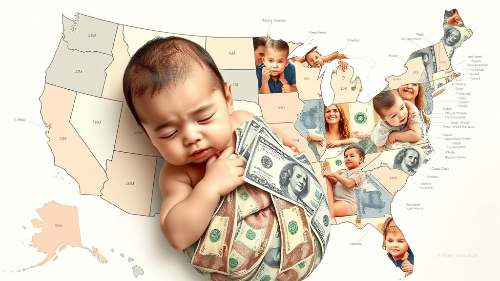 지역별 출산지원금 비교 (realistic 스타일)