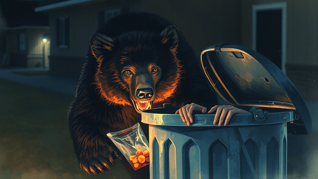 곰 습격 피해 사례 (watercolor 스타일)