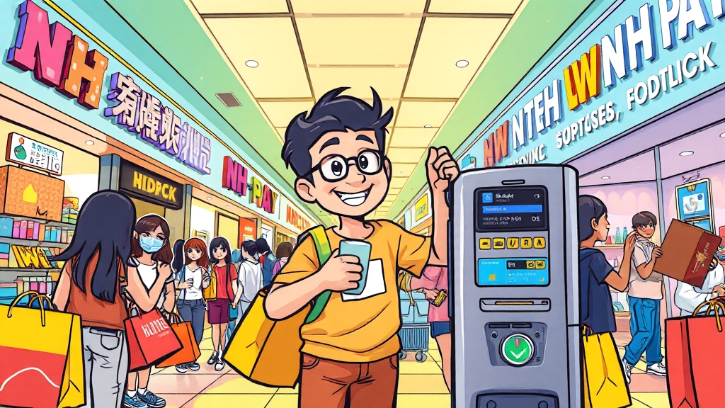 온라인 사용처 및 결제 (cartoon 스타일)