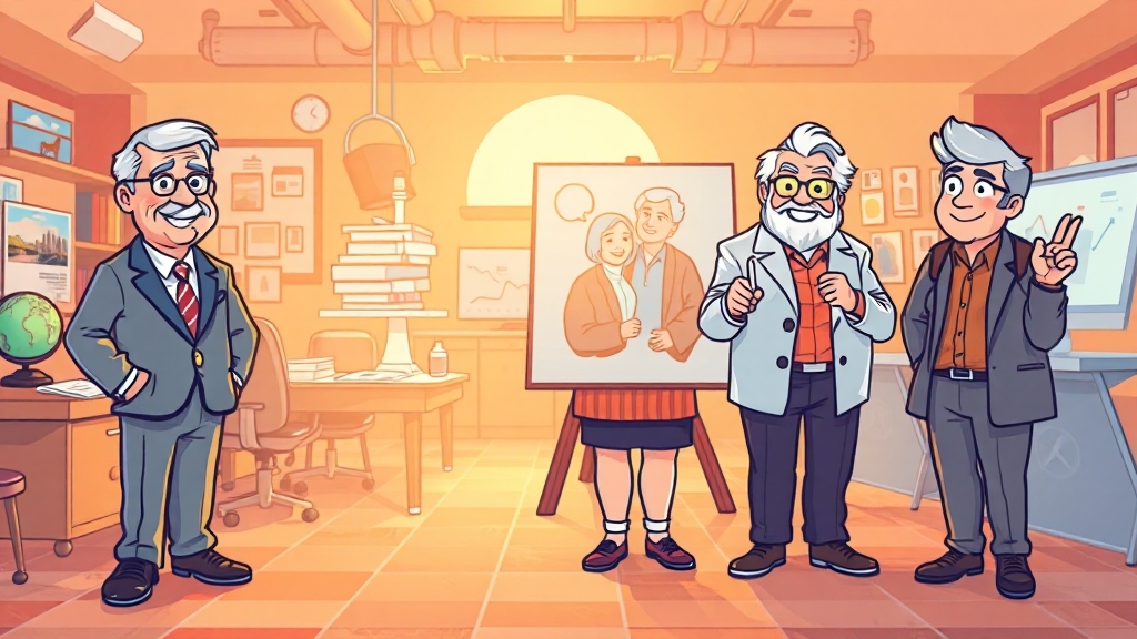 업종별 맞춤 일자리 (cartoon 스타일)