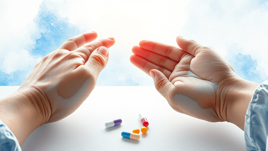 류마티스 치료 목표와 방법 (watercolor 스타일)