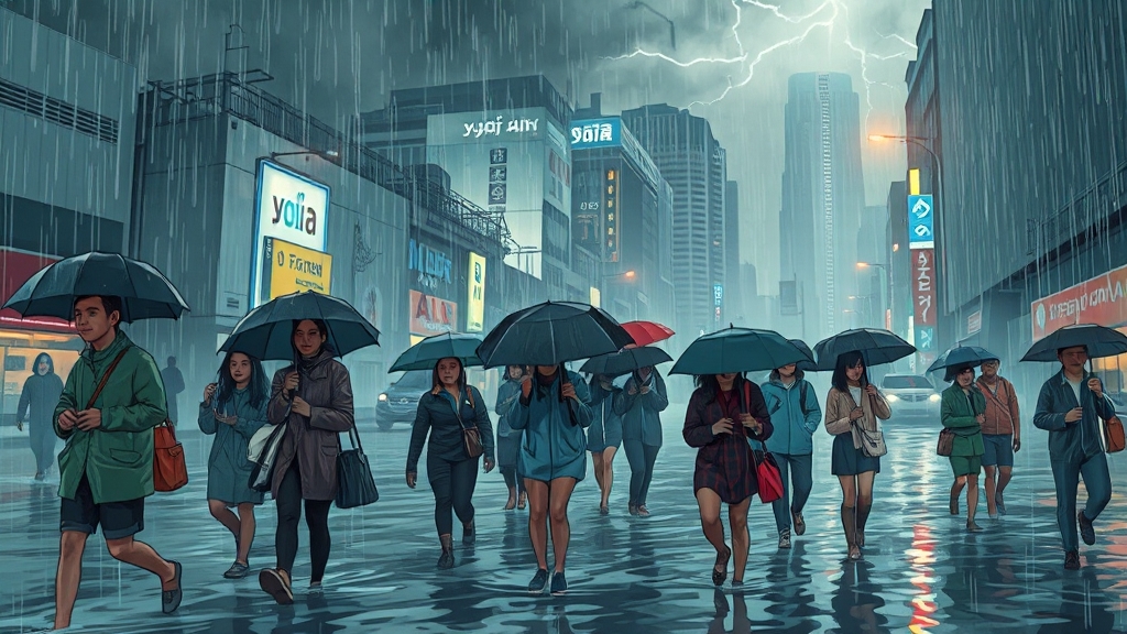 2025년 장마 특징은? (illustration 스타일)