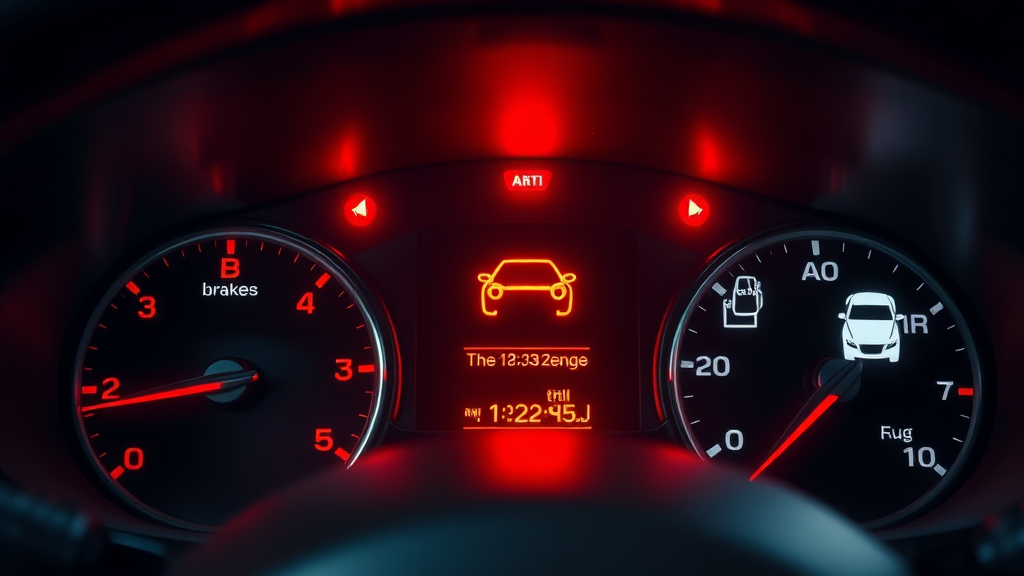 엔진, 브레이크, 에어백: 생명과 직결된 경고등 (realistic 스타일)