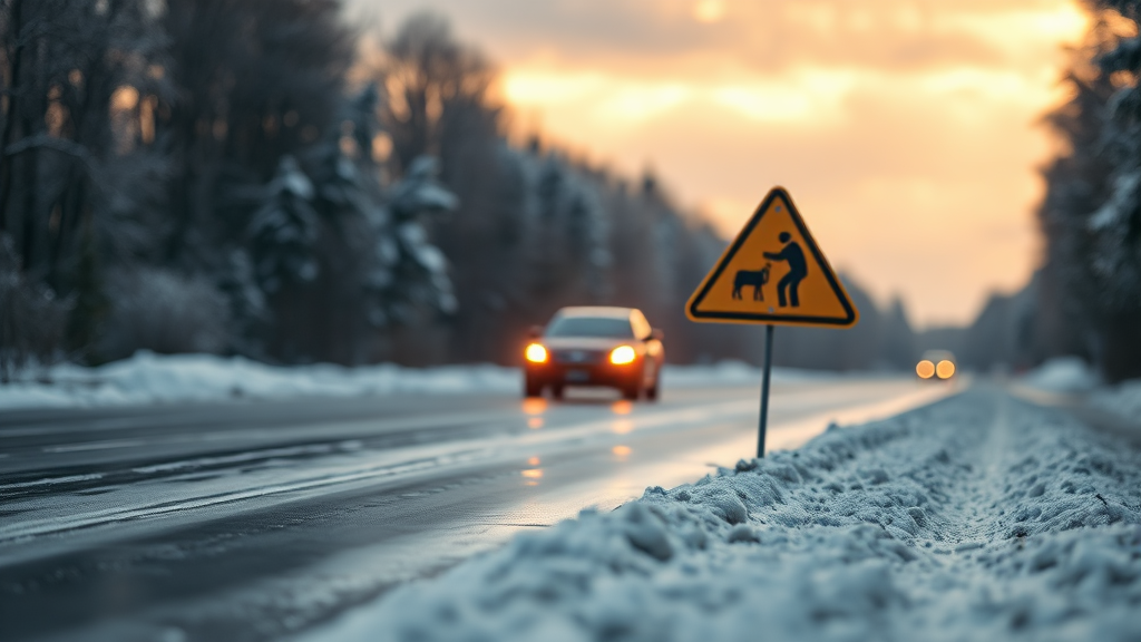 블랙아이스 예방 습관 (realistic 스타일)