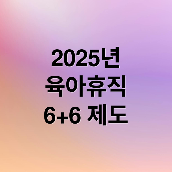 2025년
육아휴직
6+6 제도 (육아휴직 급여)