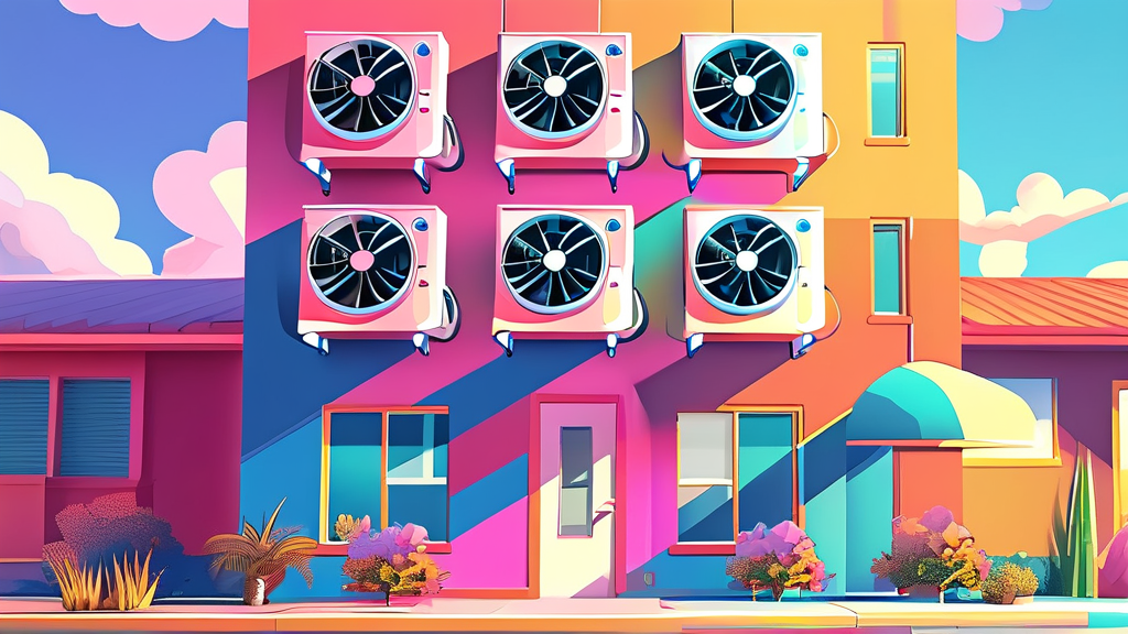 선풍기, 써큘레이터와 함께 에어컨 효율 높이기 (cartoon 스타일)