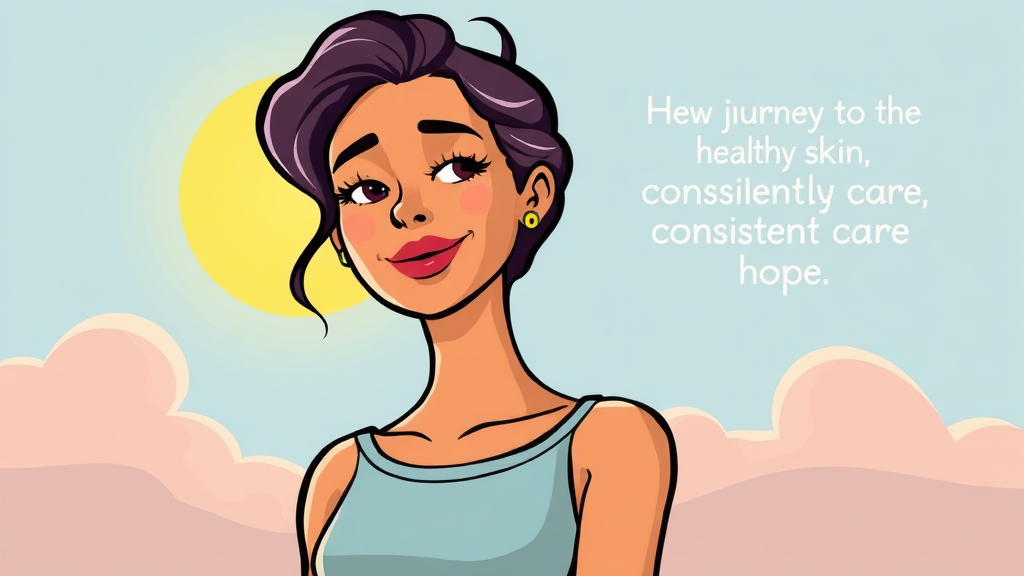 성인 여드름, 원인부터 관리까지 깨끗한 피부 되찾는 비법 총정리 9 성인 여드름, 꾸준한 관리로 건강한 피부 되찾기 (cartoon 스타일)