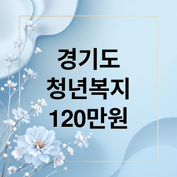 경기도
청년복지
120만원 (청년복지포인트)