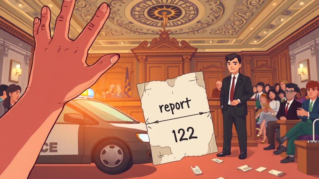 범죄 피해 시 도움 요청 (cartoon 스타일)