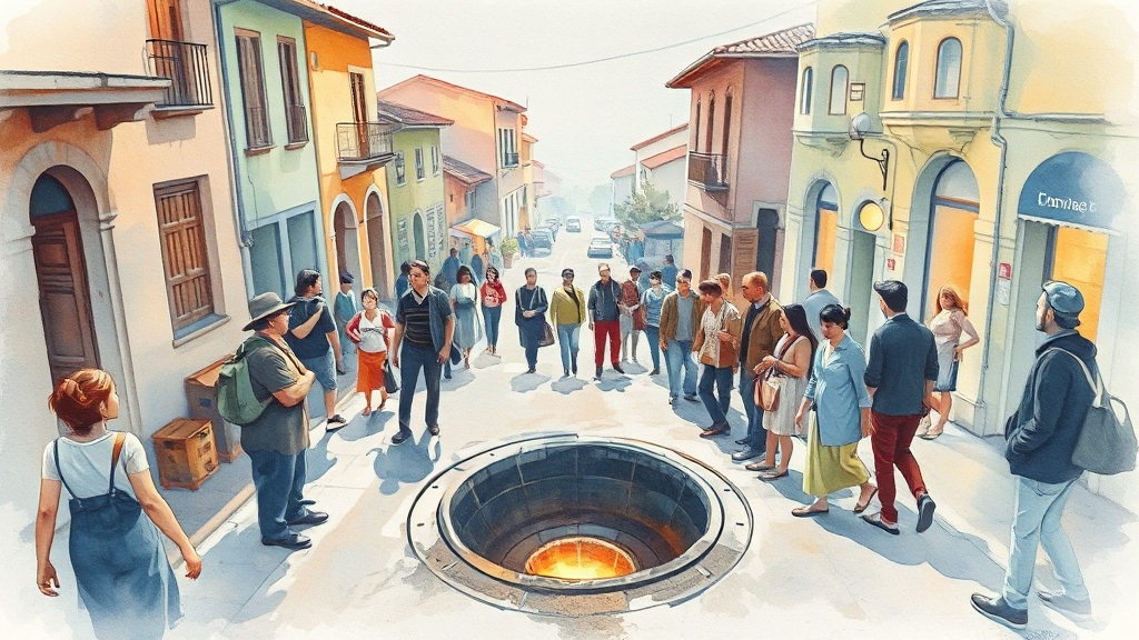 싱크홀 예방 시민 행동 요령 (watercolor 스타일)