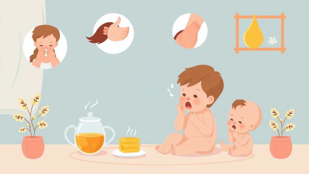 기침 종류별 증상과 대처법 (illustration 스타일)