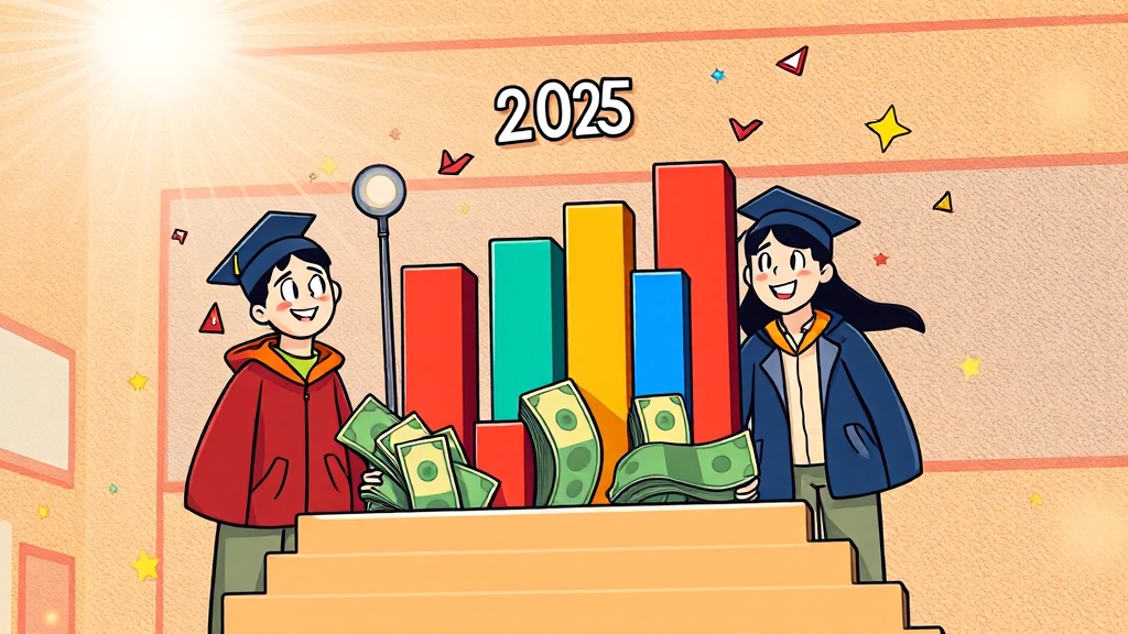 2025년 졸업생 연봉 전망 분석 (cartoon 스타일)