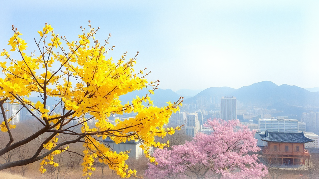 봄의 시작을 알리는 꽃 축제와 야외 이벤트 (watercolor 스타일)