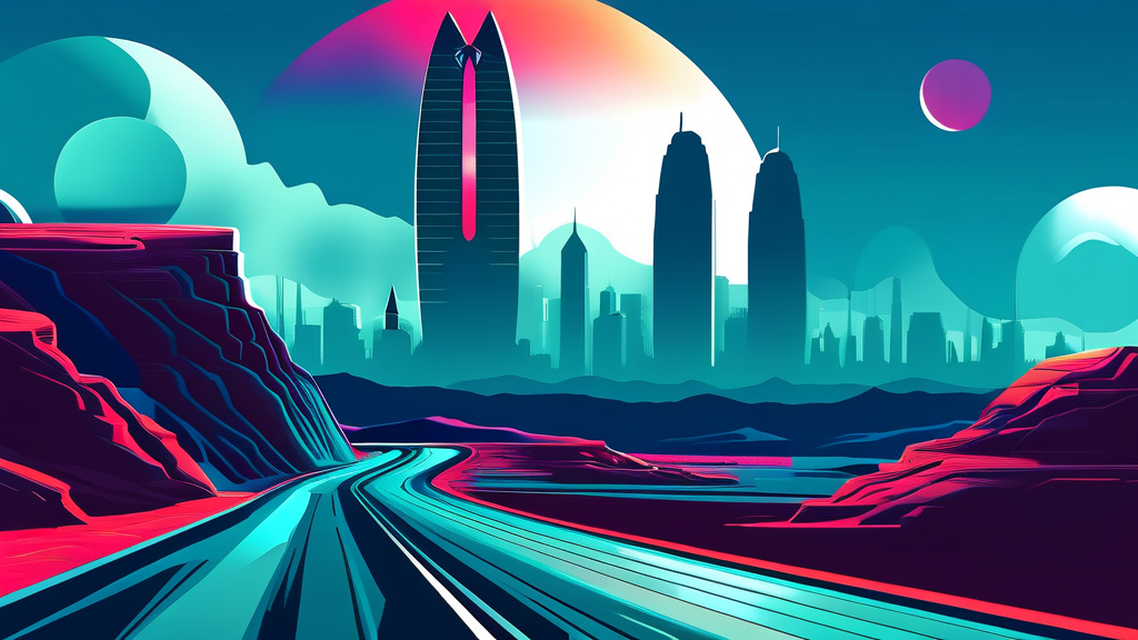 나스닥 100 선물: 미래를 예측하는 투자 전략 (illustration 스타일)