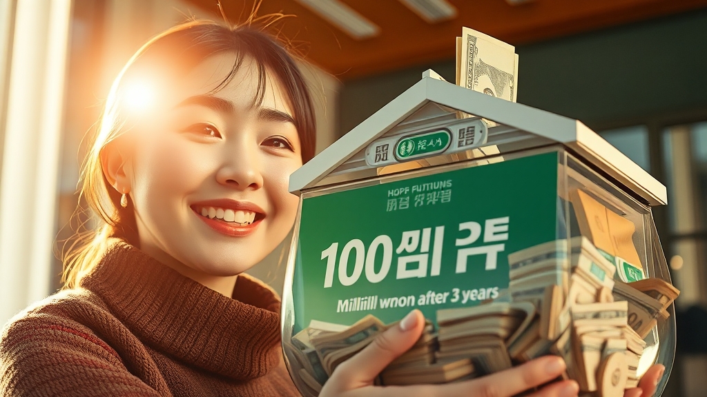 월 저축액 및 정부 지원금 (realistic 스타일)