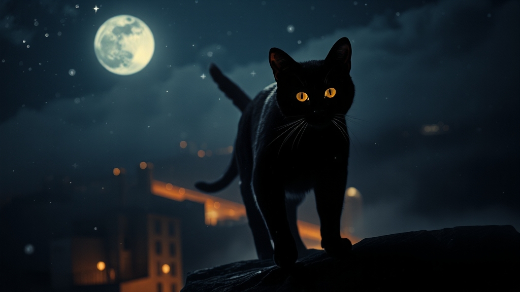 검은 고양이 꿈 기본 의미 (realistic 스타일)