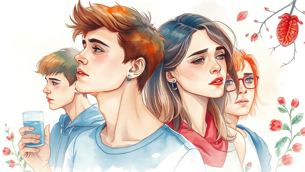 청년 당뇨, 놓치기 쉬운 초기 증상 (watercolor 스타일)