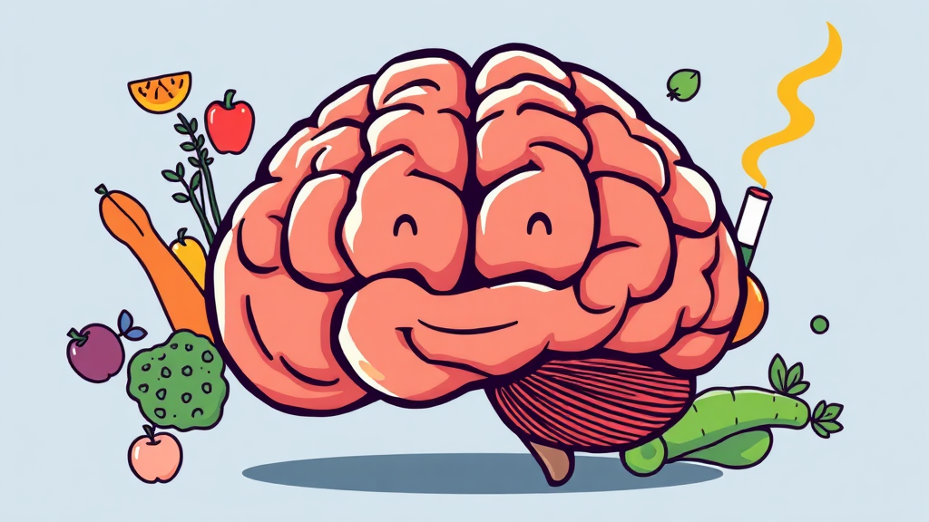 뇌경색 예방을 위한 생활 습관 (cartoon 스타일)