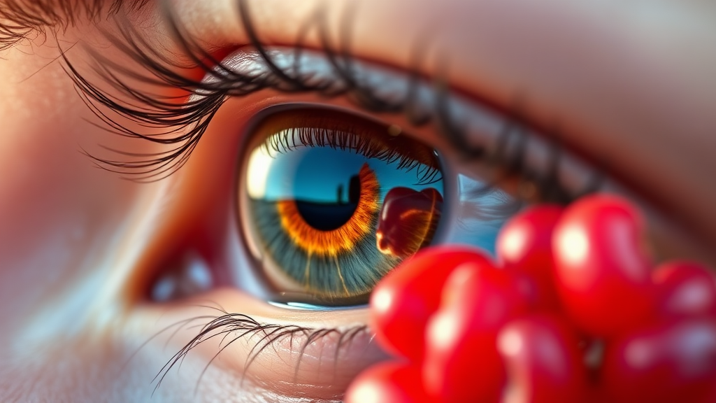 빌베리 & 아스타잔틴 섭취 가이드 (realistic 스타일)