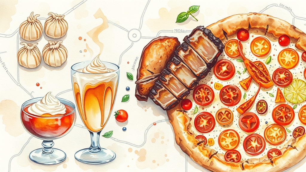 지역별 & 메뉴별 맛집 추천 (watercolor 스타일)