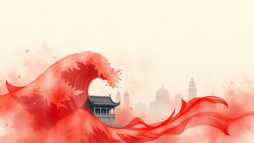 위안화 환율 변동 배경 (watercolor 스타일)