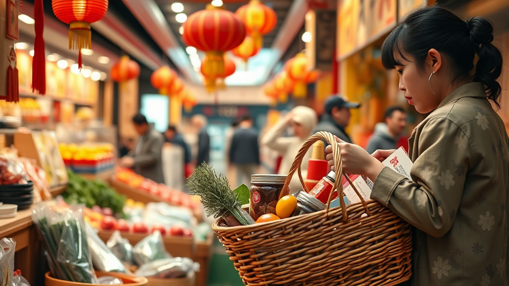 설날 장보기 최적의 장소 (realistic 스타일)