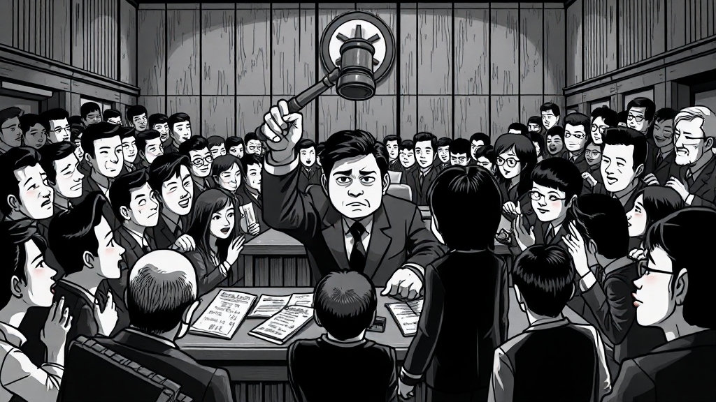 영장실질심사 결과 및 법원 판단 (cartoon 스타일)