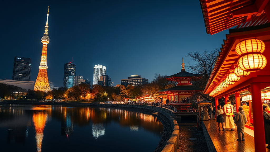 후쿠오카 명소 탐방 (realistic 스타일)