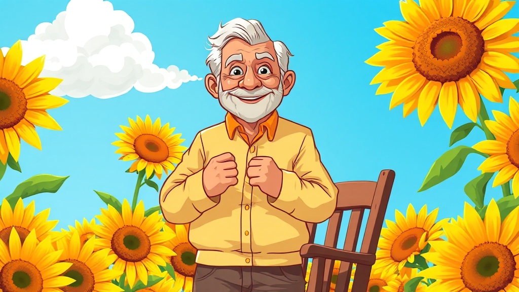 노인일자리 신청 방법 (cartoon 스타일)