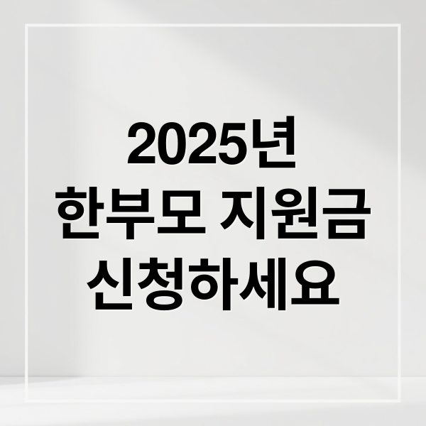2025년
한부모 지원금
신청하세요 (한부모 가정 지원금 조건 및 신청)