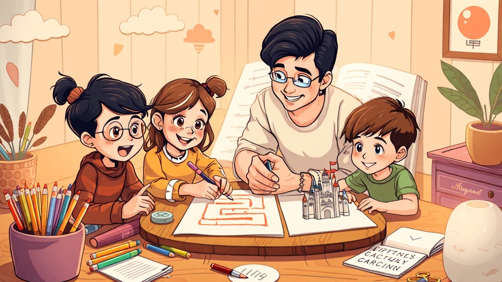 글쓰기 게임 활용 팁: 교육 효과 극대화 (cartoon 스타일)