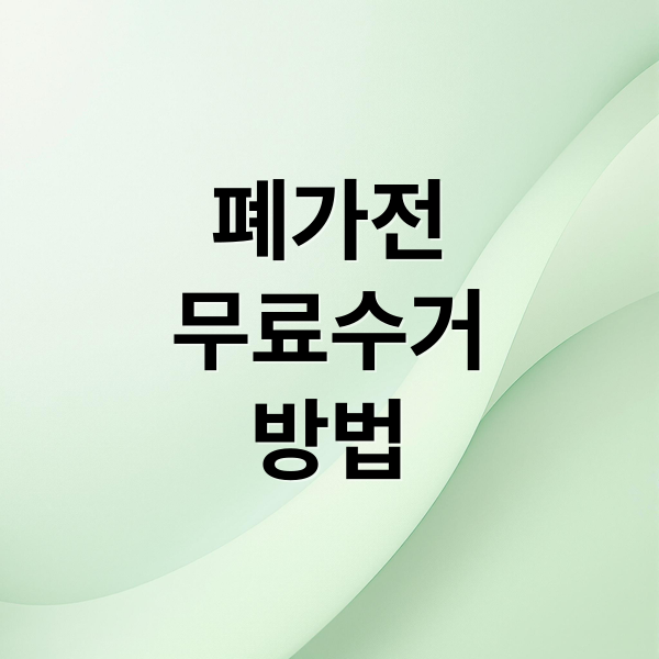 폐가전
무료수거
방법 (소형 폐가전 수거함 위치)