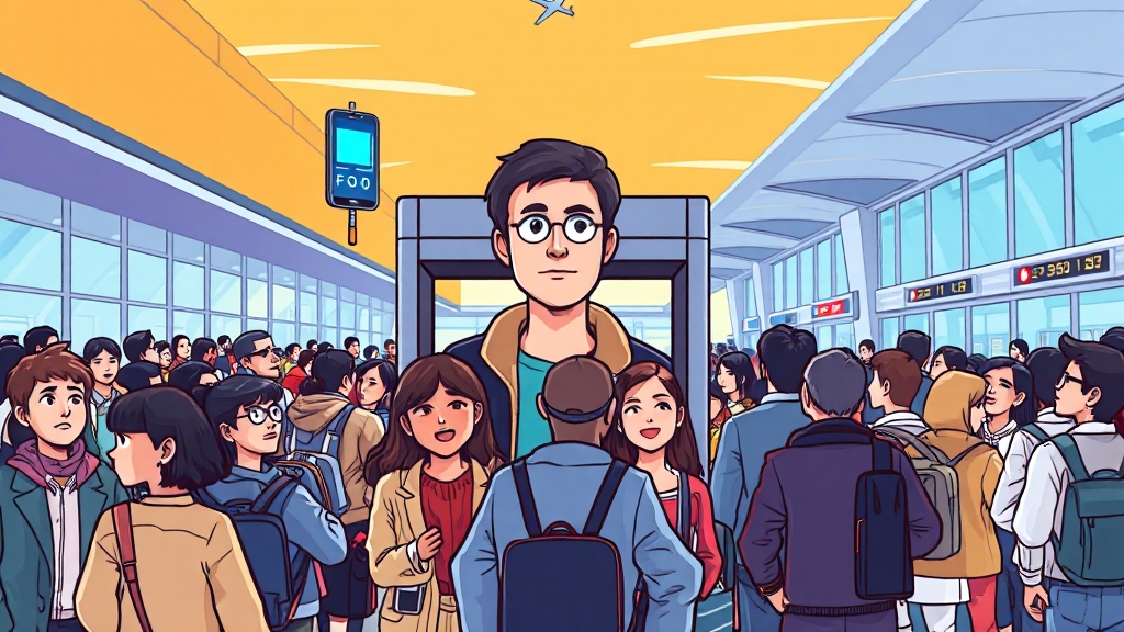 스마트패스 vs 일반 출국 절차 비교 (cartoon 스타일)