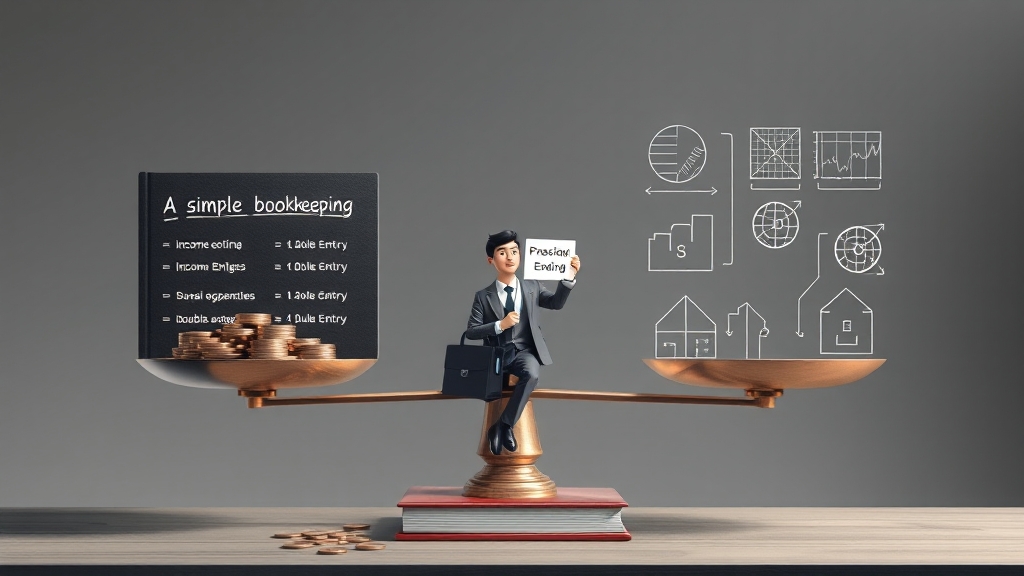 간편 vs 복식, 나에게 맞는 장부는? (illustration 스타일)