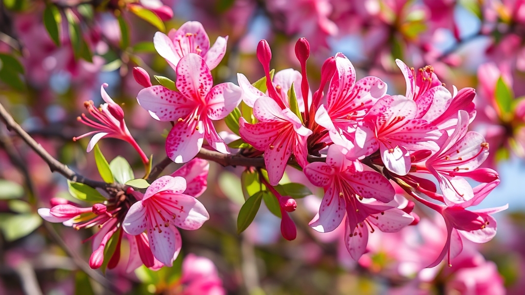 진달래와 철쭉 구별법 (realistic 스타일)