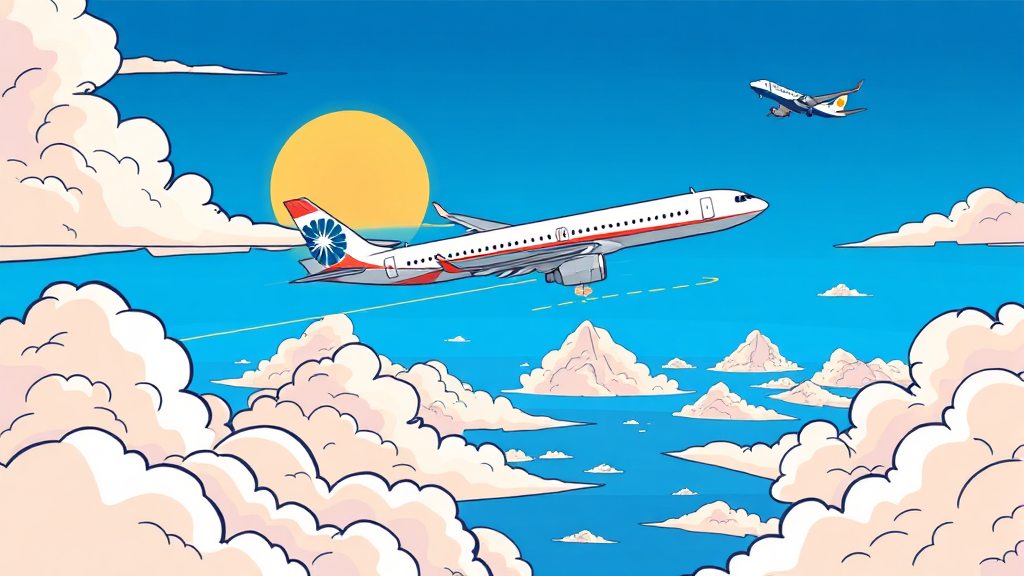 국제선 대체 항공사 선정 결과 (cartoon 스타일)