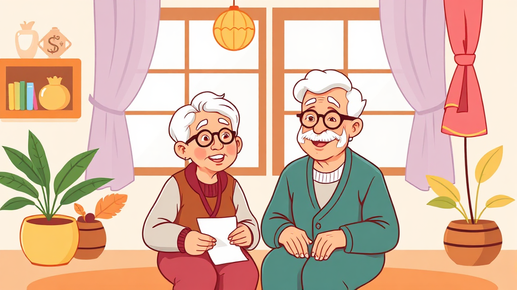 실버론이란 무엇인가? 고령층을 위한 국민연금 담보 대출 (cartoon 스타일)
