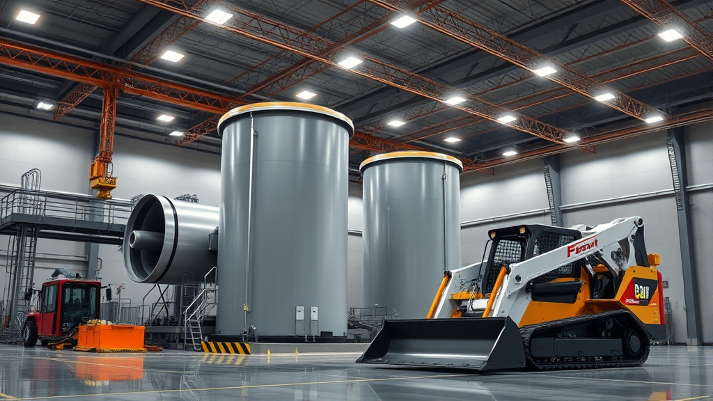 두산밥캣과 연관 산업 분석 (realistic 스타일)