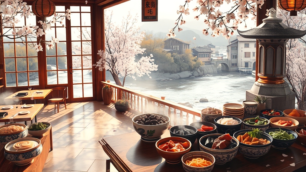 섬진강 주변 맛집 & 먹거리 (realistic 스타일)