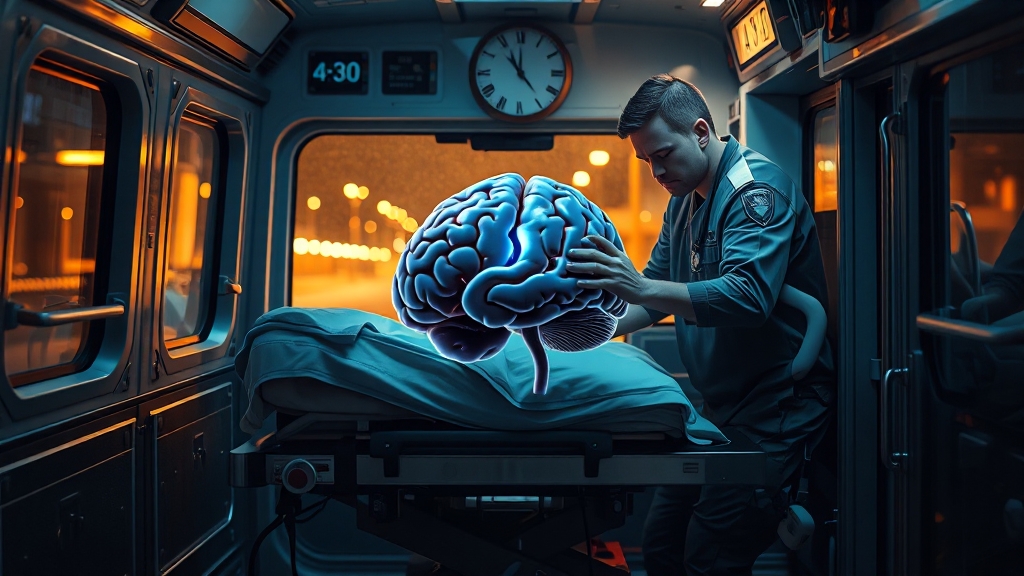 뇌경색 골든타임과 응급 대처 (realistic 스타일)