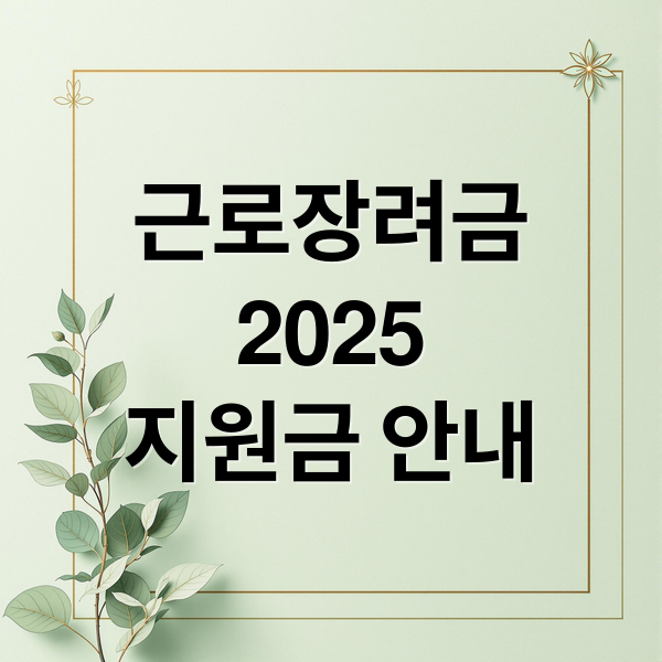 근로장려금
2025
지원금 안내 (근로장려금 대상)