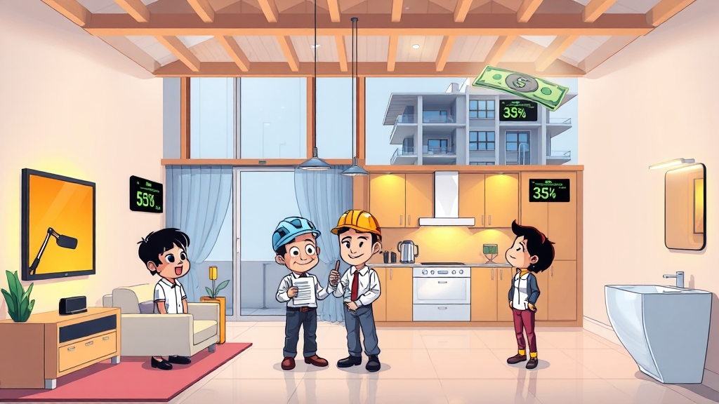 LED 조명 시공의 비용 효율성 (cartoon 스타일)