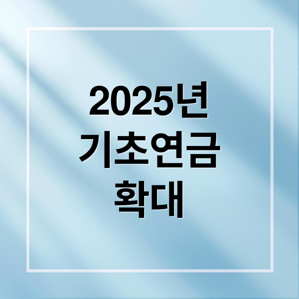 2025년
기초연금
확대 (2025년 기초연금 자격 금액)