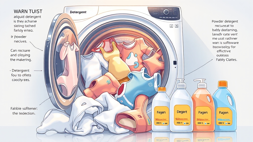 세제 선택 & 사용량: 효율 높이기 (illustration 스타일)