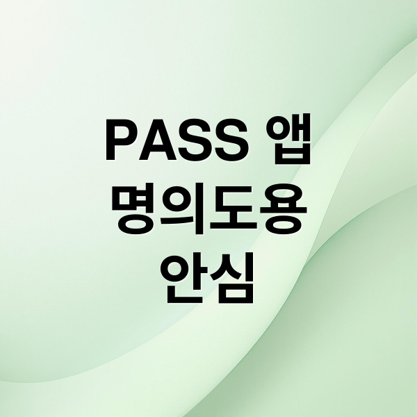 PASS 앱
명의도용
안심 (PASS 명의도용 방지 서비스)