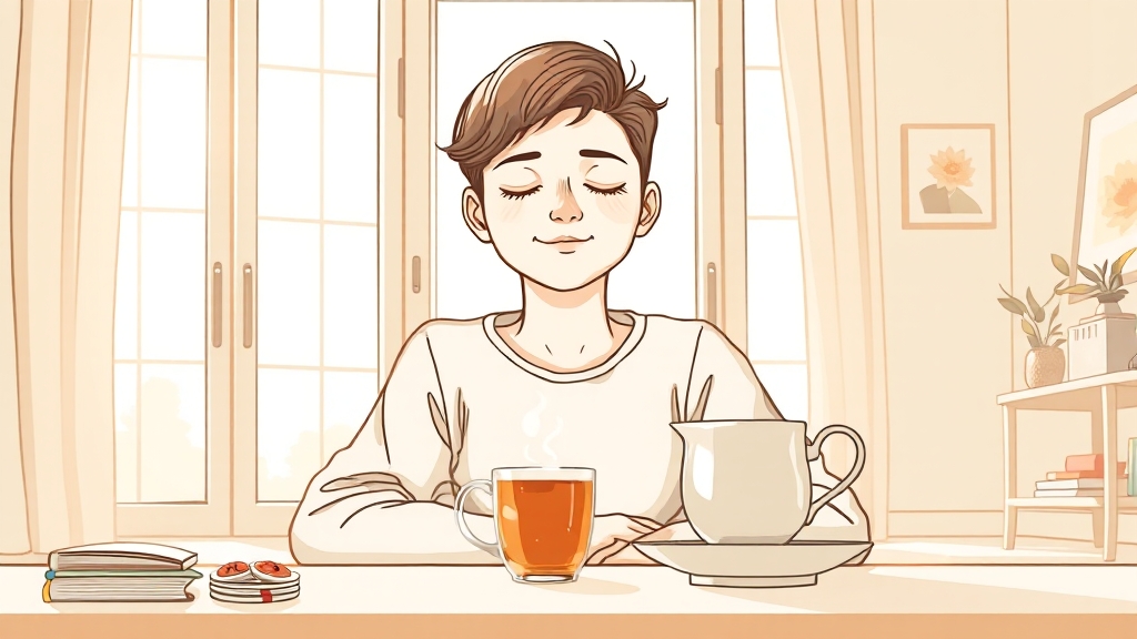 눈꺼풀 떨림 완화, 생활 습관 개선 (illustration 스타일)