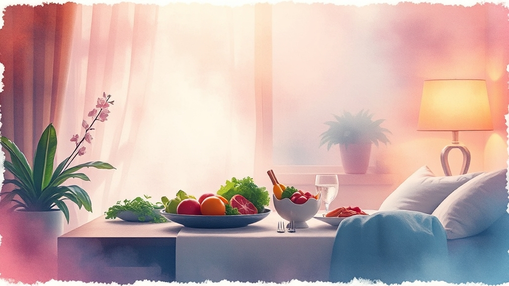 50대 맞춤 저녁 식단의 중요성 (watercolor 스타일)