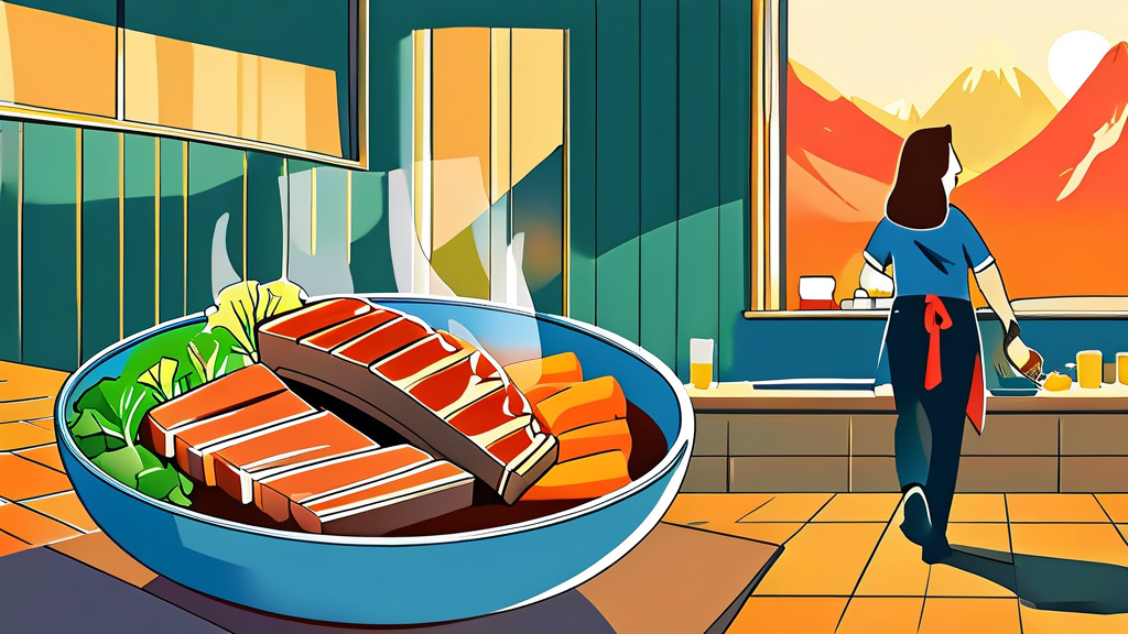 엄마의 손맛 담긴 넉넉함, 용인 학식 뷔페와 산나물 소갈비찜 (cartoon 스타일)