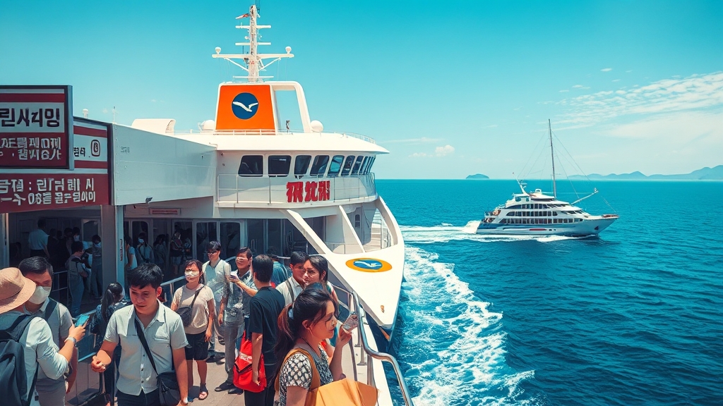 욕지도 배편 핵심 정보 (realistic 스타일)