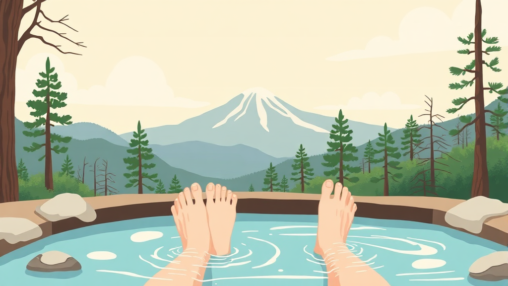 척산족욕공원, 왜 가야 할까? (illustration 스타일)